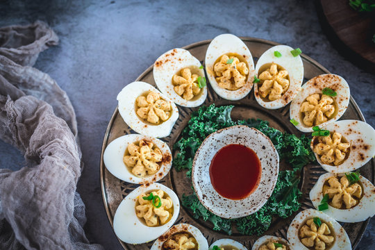 Deviled Eggs With Dipping Sauce