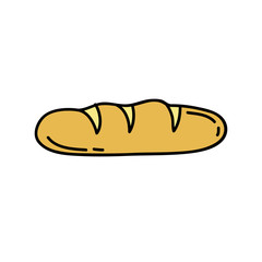 bread doodle icon, vector illustration