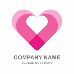 Heart Love Beauty Fashion Business Company Vector Logo Design
