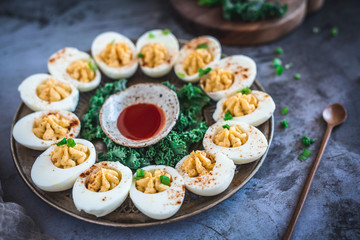 Deviled Eggs with Dipping Sauce