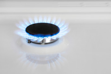 Gas stove. Gas-burner. Natural gas in the house. Bhutan, propane.