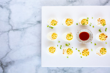 Deviled Eggs on White Background
