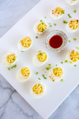 Deviled Eggs on White Background