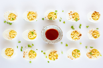 Deviled Eggs on White Background