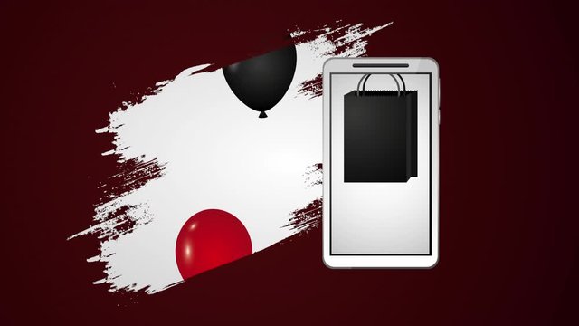 black friday deals label with smartphone