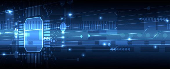 Fototapeta premium Abstract circuit board futuristic technology processing background