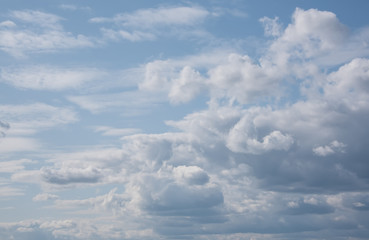 Clouds on blue sky . Background .