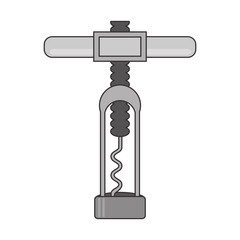 corkscrew utensil icon, flat design