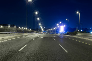 Fototapeta na wymiar Empty Freeway At Night