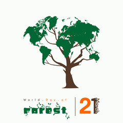 World Day of Forest with tree vector design