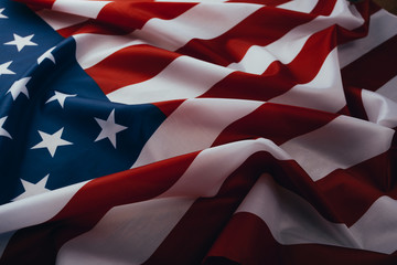 Flag of the United States of America closeup. Symbol of freedom and democracy. Independence day....