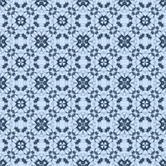 Blue triangle mosaic detailed seamless textured pattern background