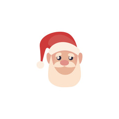 head of santa clous in white background