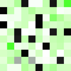 Seamless pattern. Geometrical square background. Green colors. Pixel art style. Vector tile. Abstract illustration.