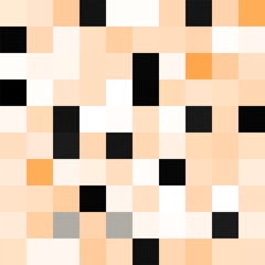 Seamless pattern. Geometrical square background. Creamy colors. Pixel art style. Vector tile. Abstract illustration.