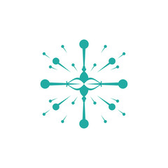 technology with lines connecting networks. logo template