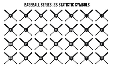 Fototapeta premium 28 Baseball Symbols - Vector art