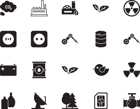 factory vector icon set such as: drink, clean, piping, animal, station, bottle, service, mobile, tree, pine, garden, dual, beer, broadcast, pipeline, vibrant, milk, valve, card, broadcasting