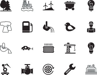 factory vector icon set such as: heater, cold, people, resource, line, raw, sketch, working, hydraulic, style, repairman, landscape, human, farm, faucet, architect, silicone walley, system, fossil