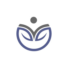 Organic leaf people logo template