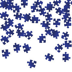 Fototapeta premium Abstract mind-breaker jigsaw puzzle dark blue 
