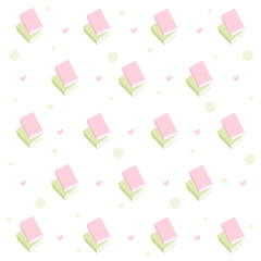 Seamless pattern of cute little books! Fun vector illustration for decoration, wallpapers, posters, textile, stationary and others.