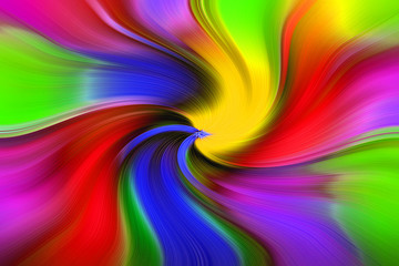 Colorful abstract texture - twisting of rainbow colors. Vivid colored swirl twisting towards center.