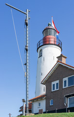 Urk, Flevoland, NLD - 2019 08 20 - 'Vuurtoren' (lighthouse) of the city of Urk at the 'IJsselmeer' (lake IJssel) former 'Zuiderzee' (southern sea)
