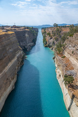 Fototapeta na wymiar The view of Corinth Canal in Greece