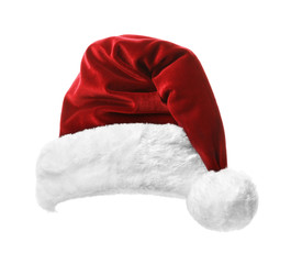 Santa Claus red hat isolated on white