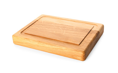 Empty clean wooden board isolated on white