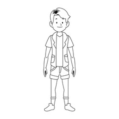 catoon happy man standing icon