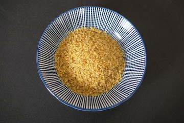 buckwheat in a blue bowl