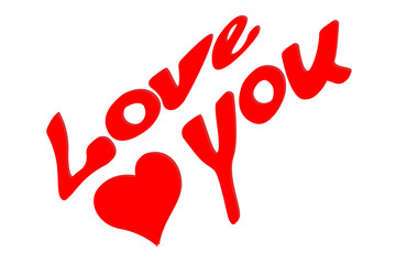 love you lettering vector illustration