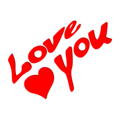 love you lettering vector illustration