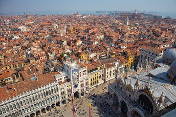 Fototapeta na wymiar A view of Venice from atop the Bell Tower on Saint Mark's Square