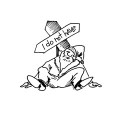 Santa slice sits on the pope and sleeps. The end of the holidays. Drawing graphics