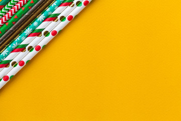 Obraz premium Yellow mock-up with color tubes, flatlay