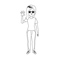 cartoon woman standing design