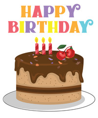 Happy Birthday Geburtstagskuchen mit Kerze