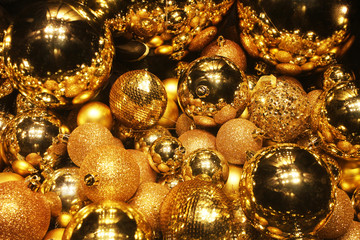 disco style background with bright and shiny  golden balls