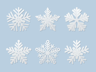 set of vector paper snowflakes