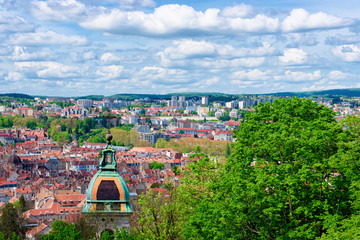 Cityscape with Cathedral from Citadel of Besancon at Bourgogne