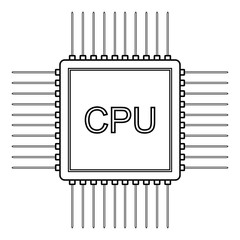 Processor icon on white.