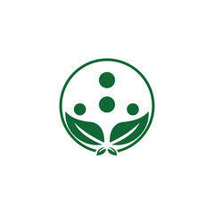 Organic leaf people logo template
