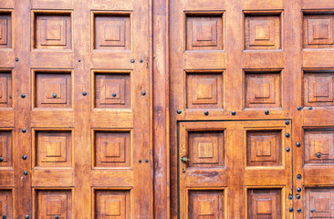 Traditional russian massive wooden gate