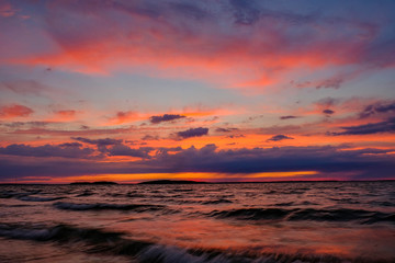 Fototapeta na wymiar Sunset Scene Long Island Hamptons