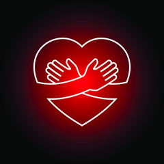 Obraz premium hand embracing heart with love icon. vector illustration