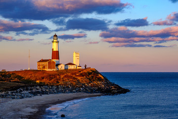 Montauk Lighthouse at sunset