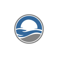 sea water and landscape logo template